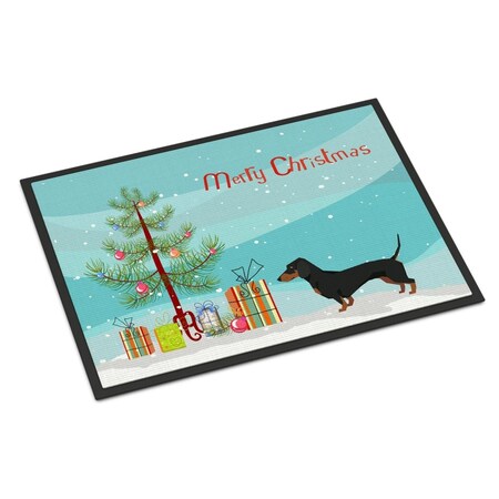 Carolines Treasures 18 x 27 in. Dachshund Christmas Tree Indoor or Outdoor Mat CK3533MAT
